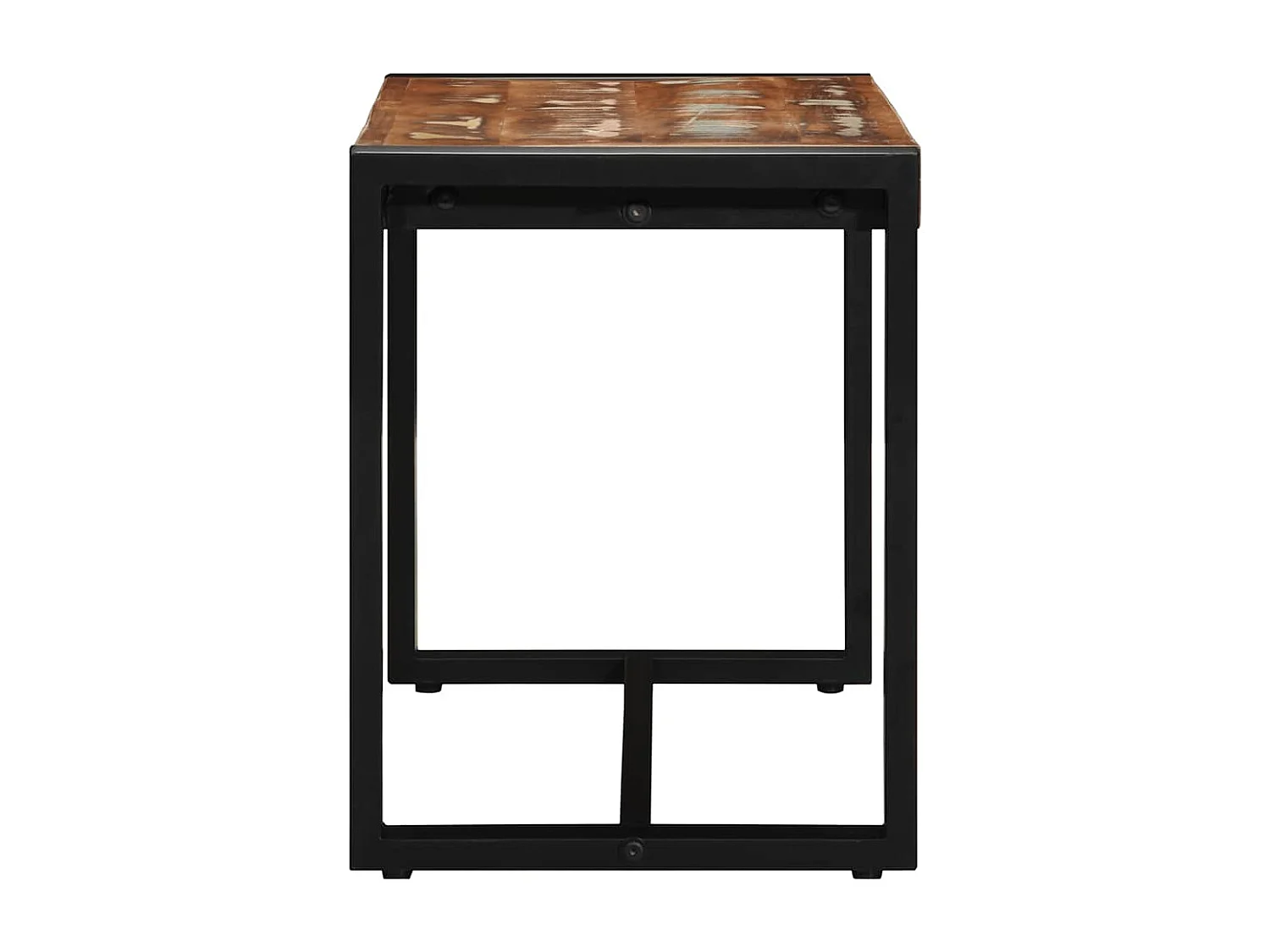 Mehrfarbige Bank 80x35x45 cm aus massivem Altholz