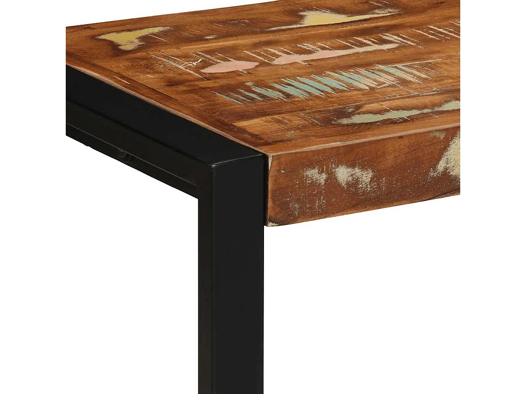 Mehrfarbige Bank 80x35x45 cm aus massivem Altholz