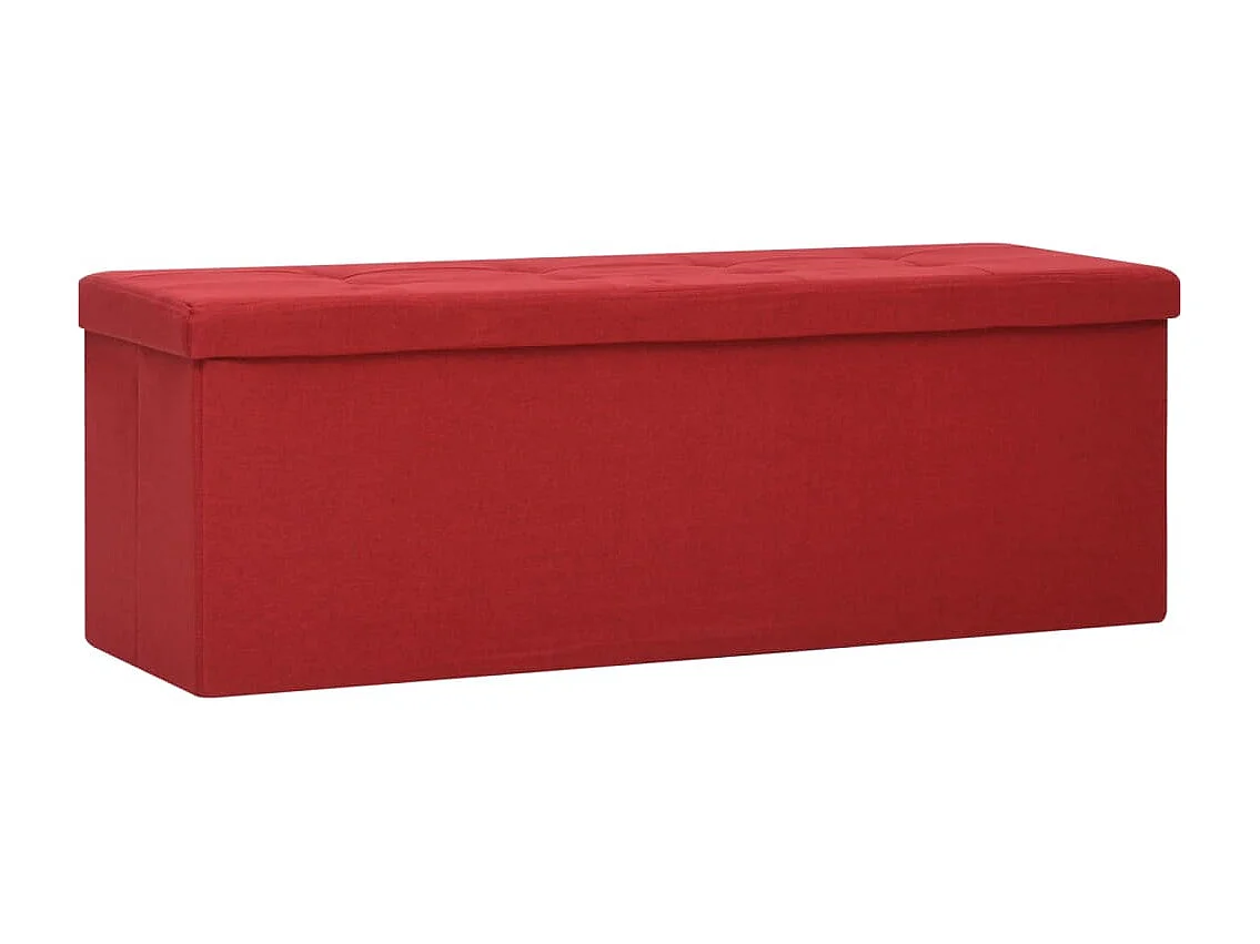 Panca contenitore pieghevole in finto lino rosso bordeaux