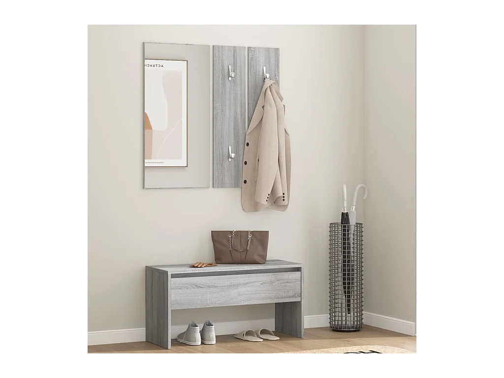 Flurmöbel-Set Sonoma Grau, Holzwerkstoff