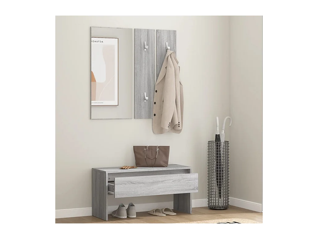 Flurmöbel-Set Sonoma Grau, Holzwerkstoff