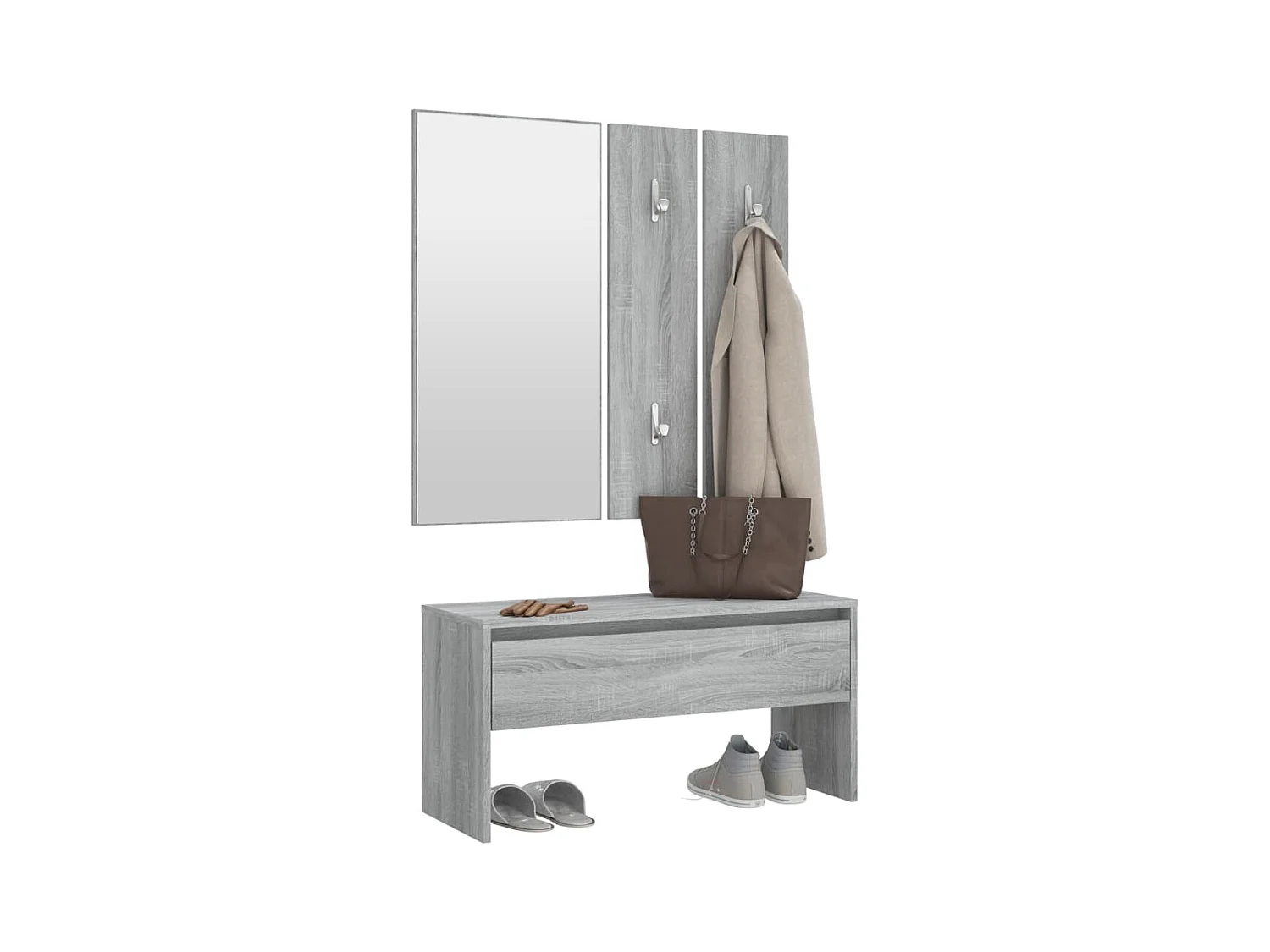 Flurmöbel-Set Sonoma Grau, Holzwerkstoff