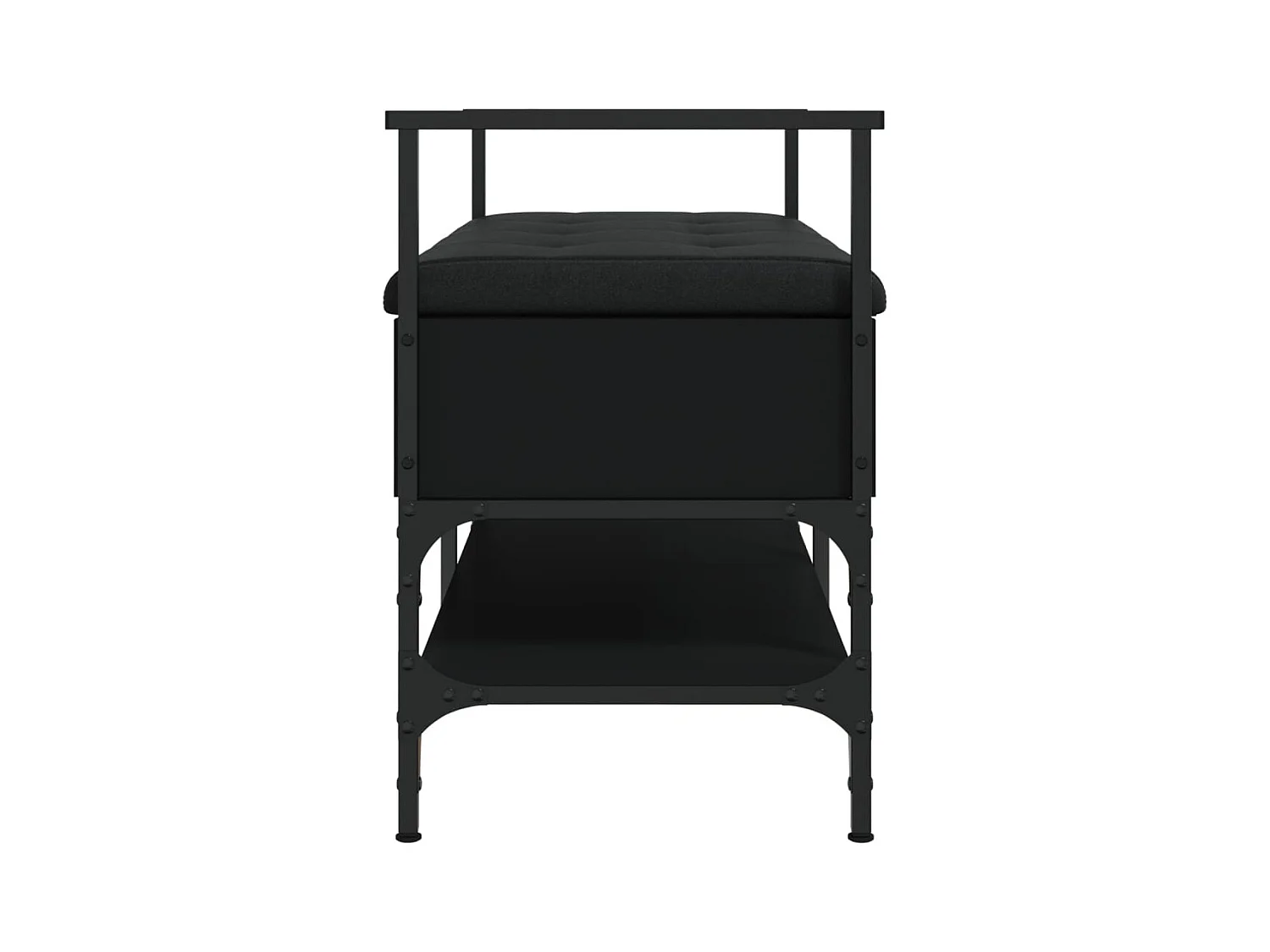 Panca portascarpe nera 85,5x42x57,5 cm in legno ingegnerizzato