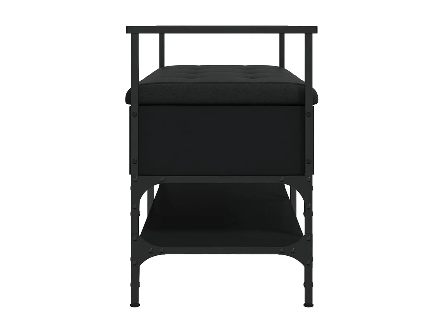 Banco zapatero negro 85,5x42x57,5 cm madera de ingeniería