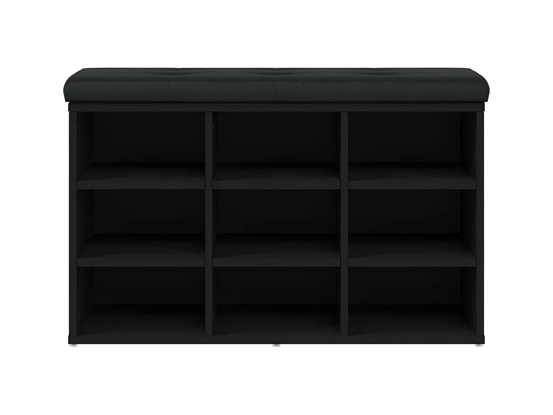 Panca portascarpe nera 82x32x50 cm in legno ingegnerizzato