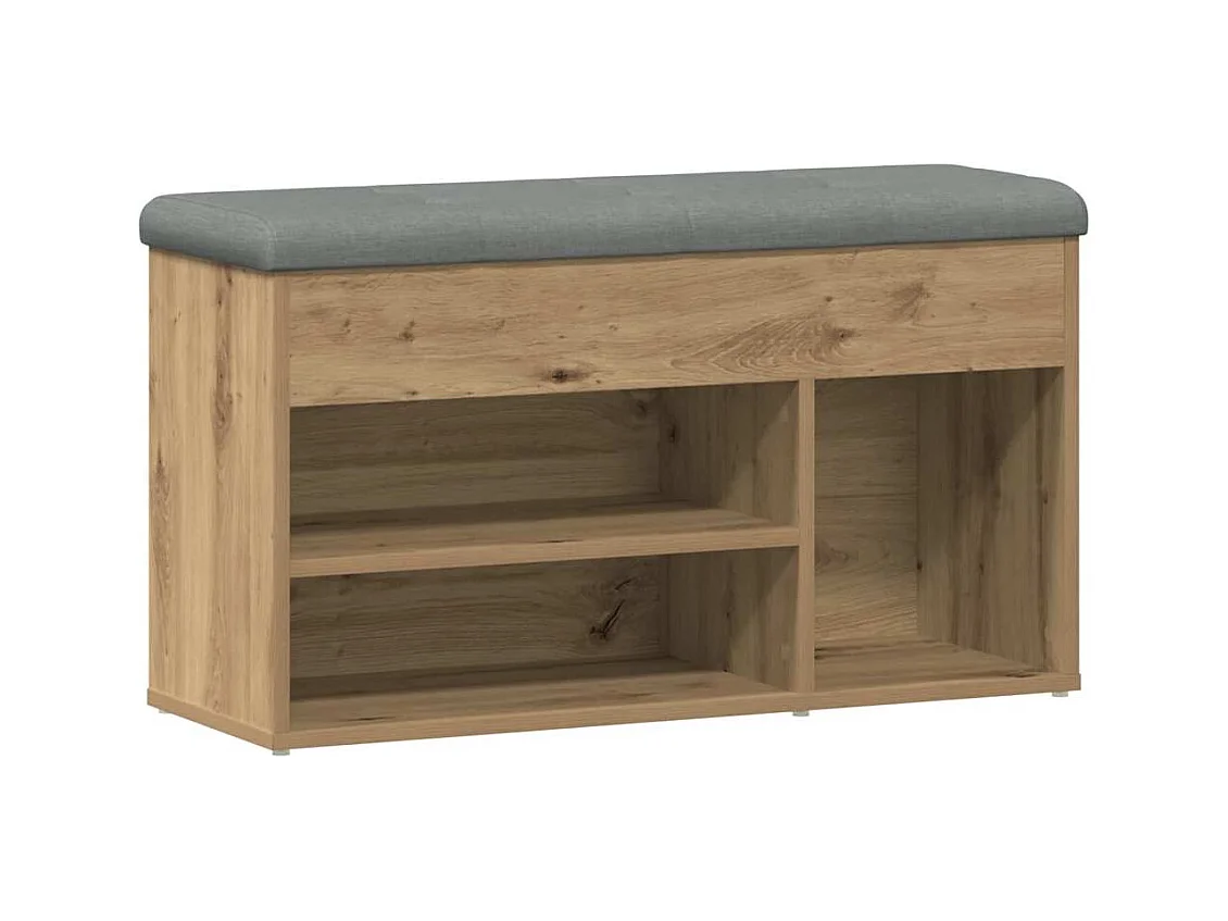 Banc à chaussures chêne artisanal 82x32x45,5 cm bois ingénierie