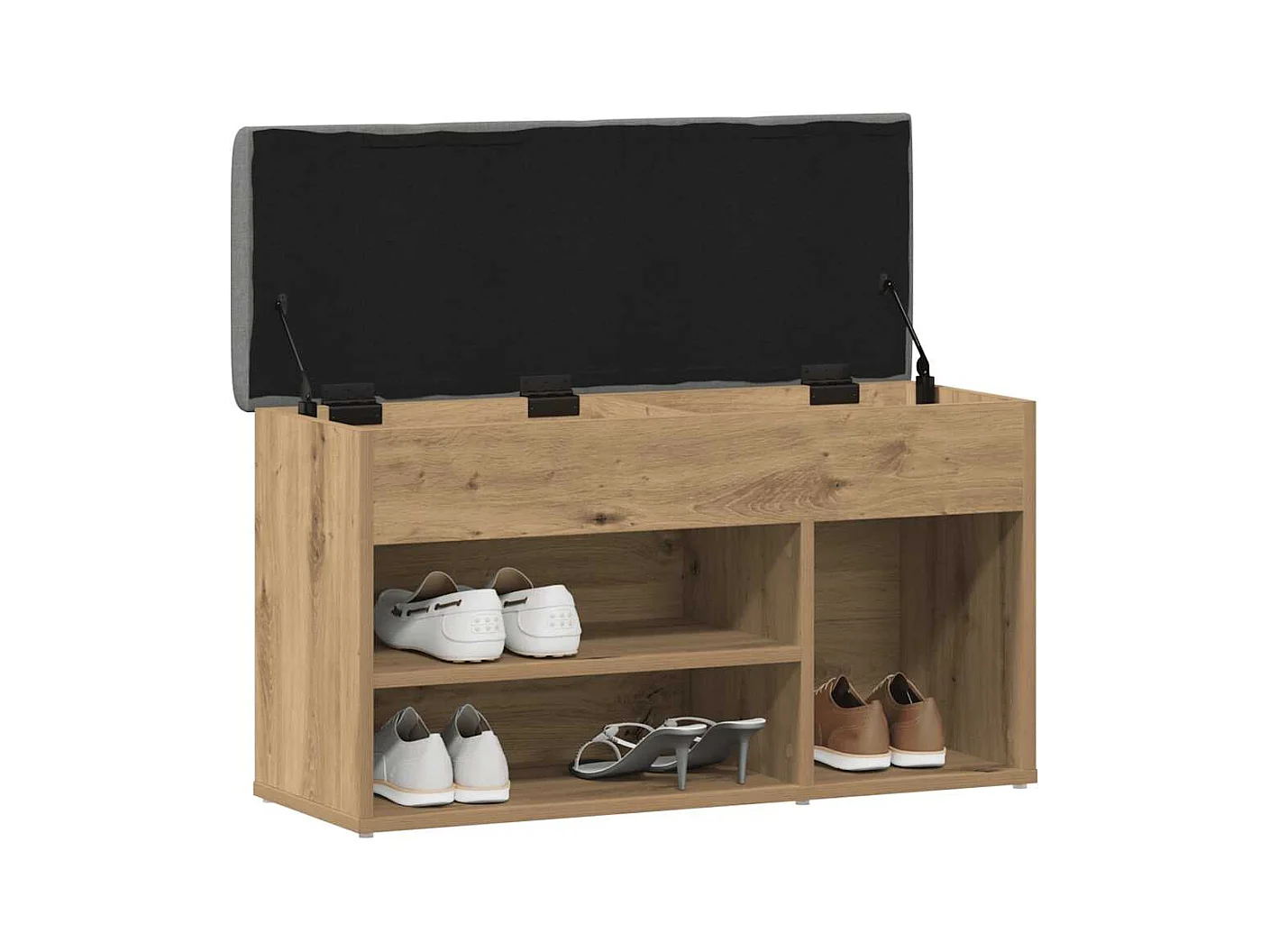 Banc à chaussures chêne artisanal 82x32x45,5 cm bois ingénierie