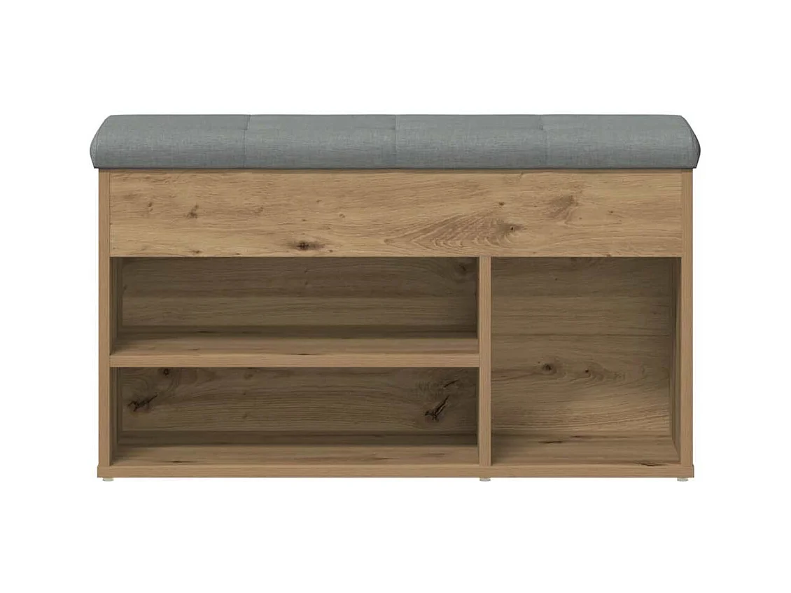 Banc à chaussures chêne artisanal 82x32x45,5 cm bois ingénierie