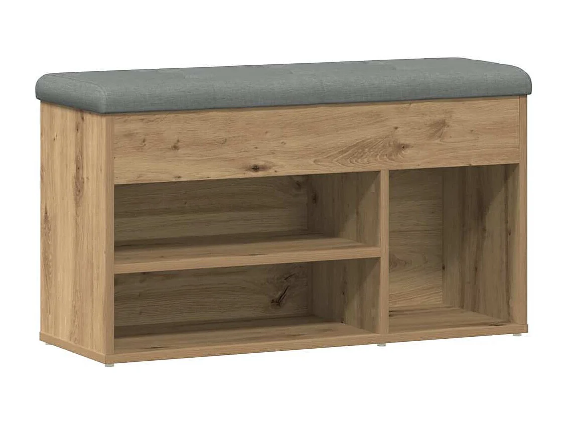 Banc à chaussures chêne artisanal 82x32x45,5 cm bois ingénierie