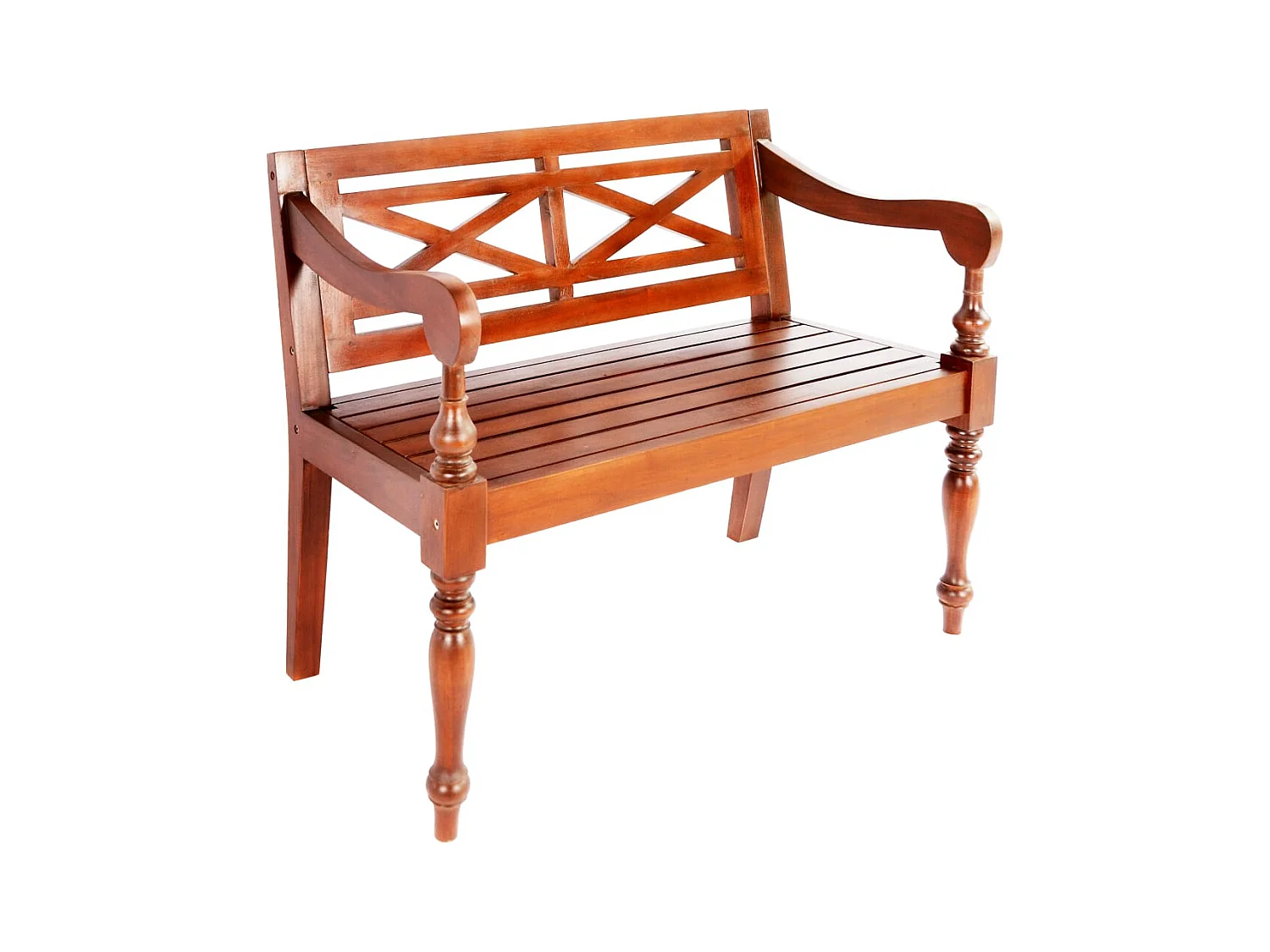 Panca Batavia 98 cm in legno massello di mogano marrone scuro