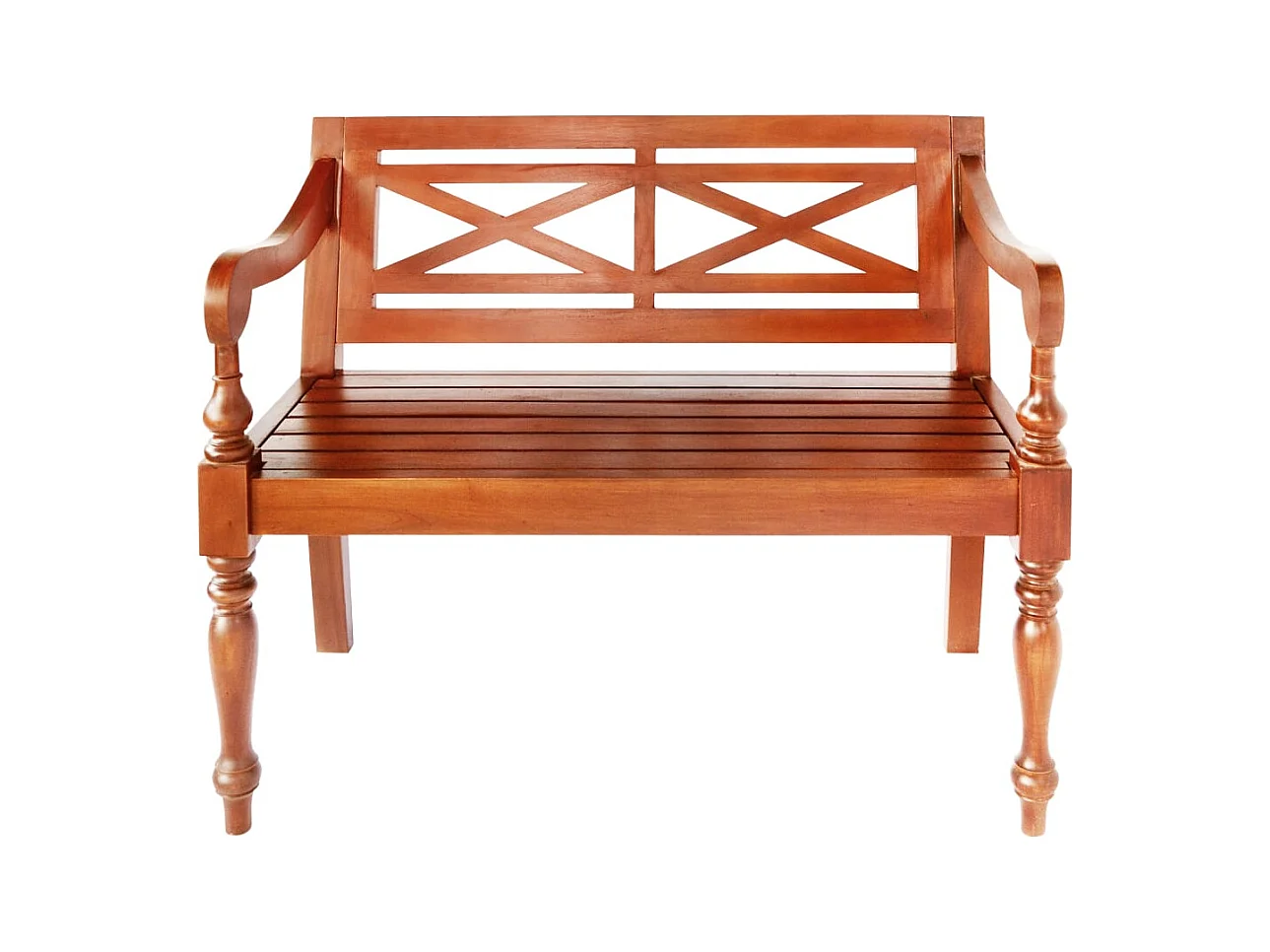 Panca Batavia 98 cm in legno massello di mogano marrone scuro