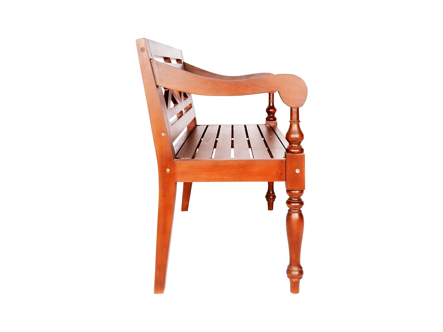 Panca Batavia 98 cm in legno massello di mogano marrone scuro