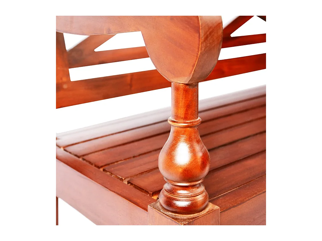 Panca Batavia 98 cm in legno massello di mogano marrone scuro