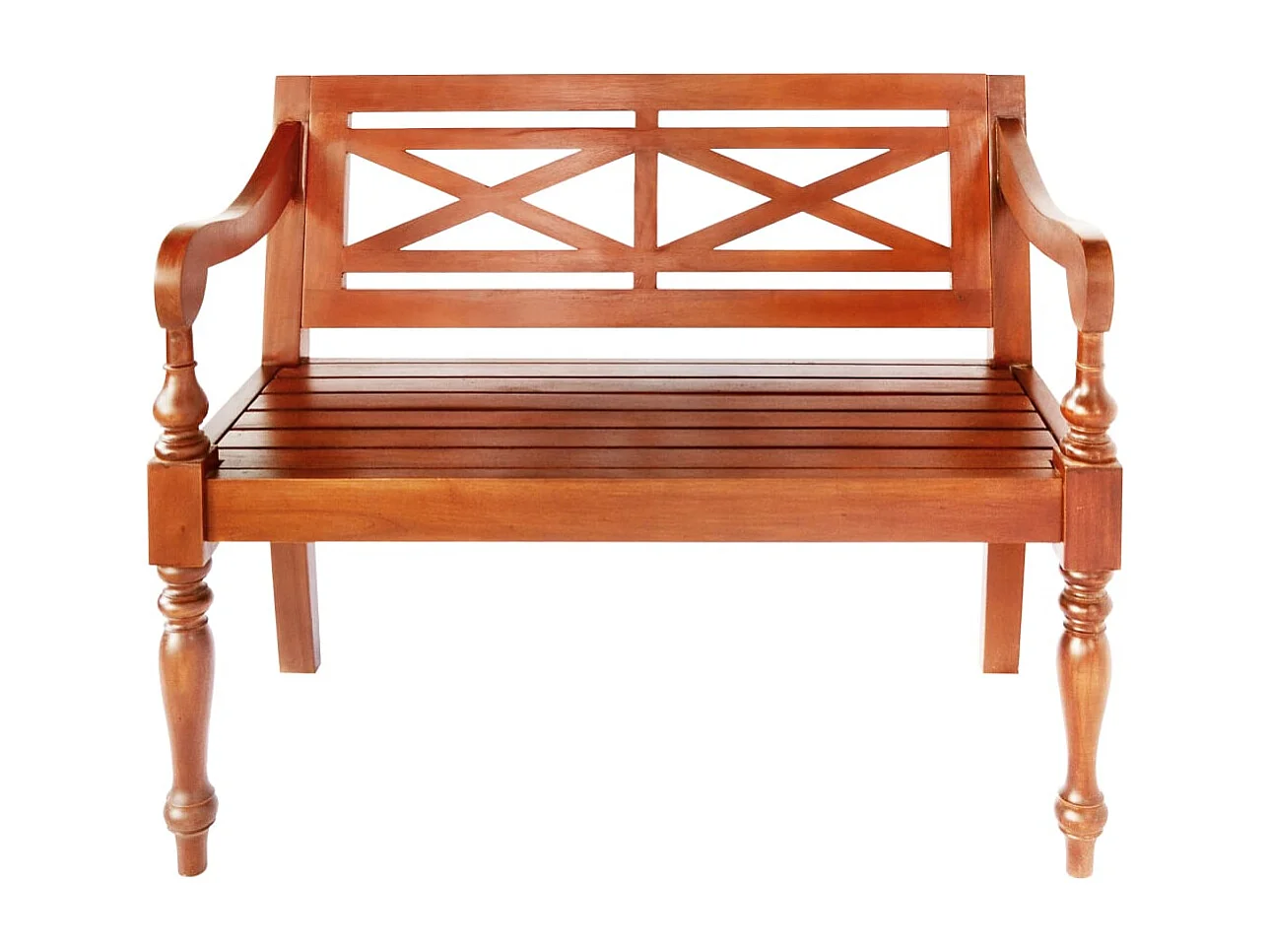 Panca Batavia 98 cm in legno massello di mogano marrone scuro