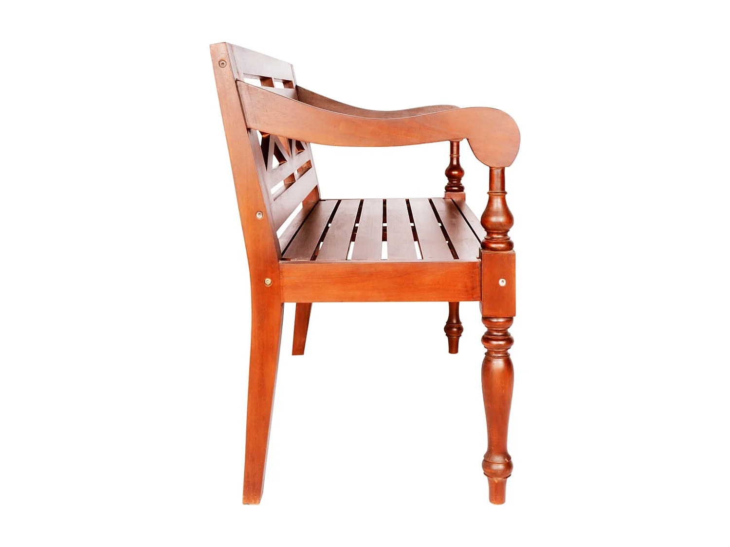 Panca Batavia 98 cm in legno massello di mogano marrone scuro