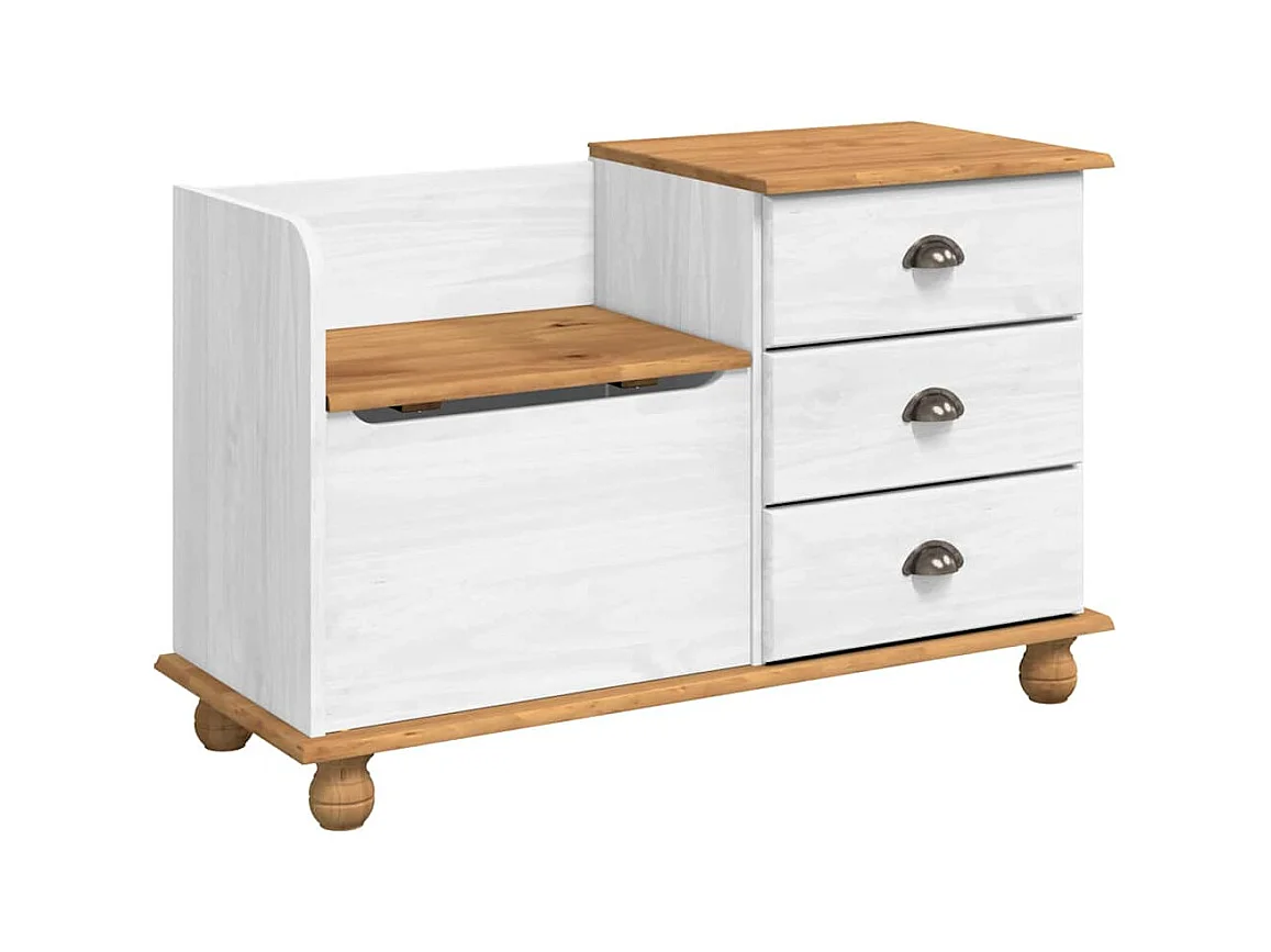 Banc de rangement pour l'entrée Blanc 100 x 39 x 62 cm