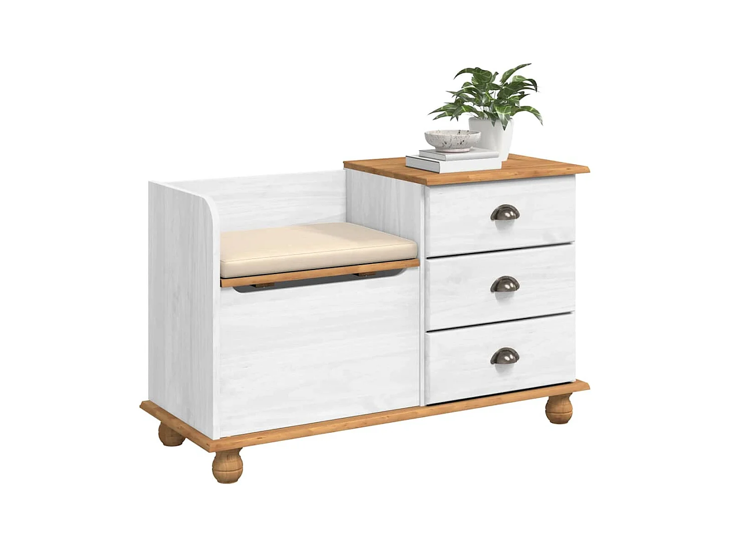 Banc de rangement pour l'entrée Blanc 100 x 39 x 62 cm