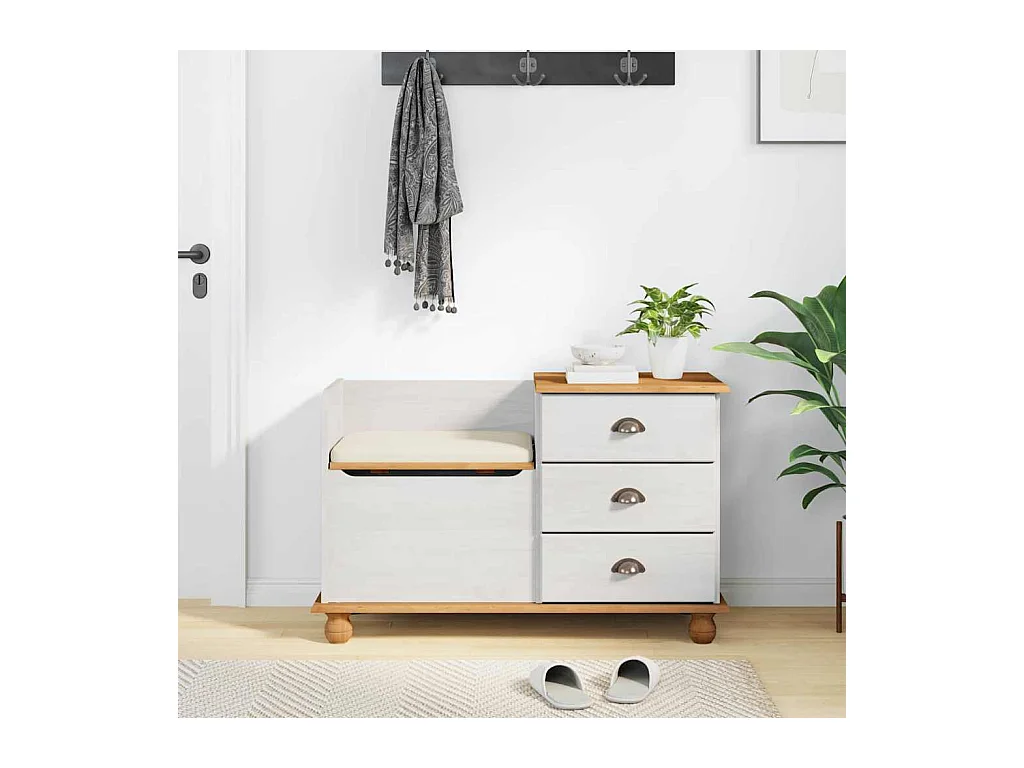 Banc de rangement pour l'entrée Blanc 100 x 39 x 62 cm