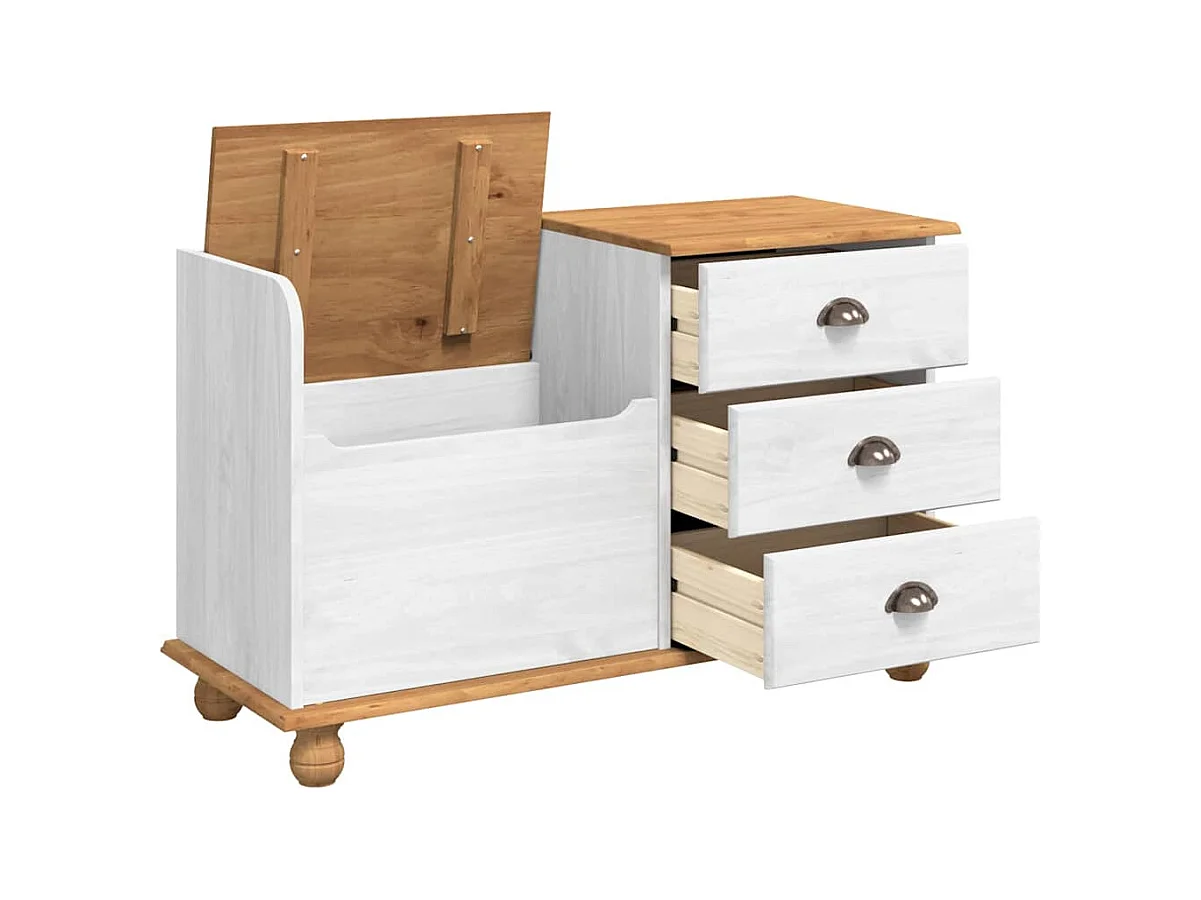 Banc de rangement pour l'entrée Blanc 100 x 39 x 62 cm