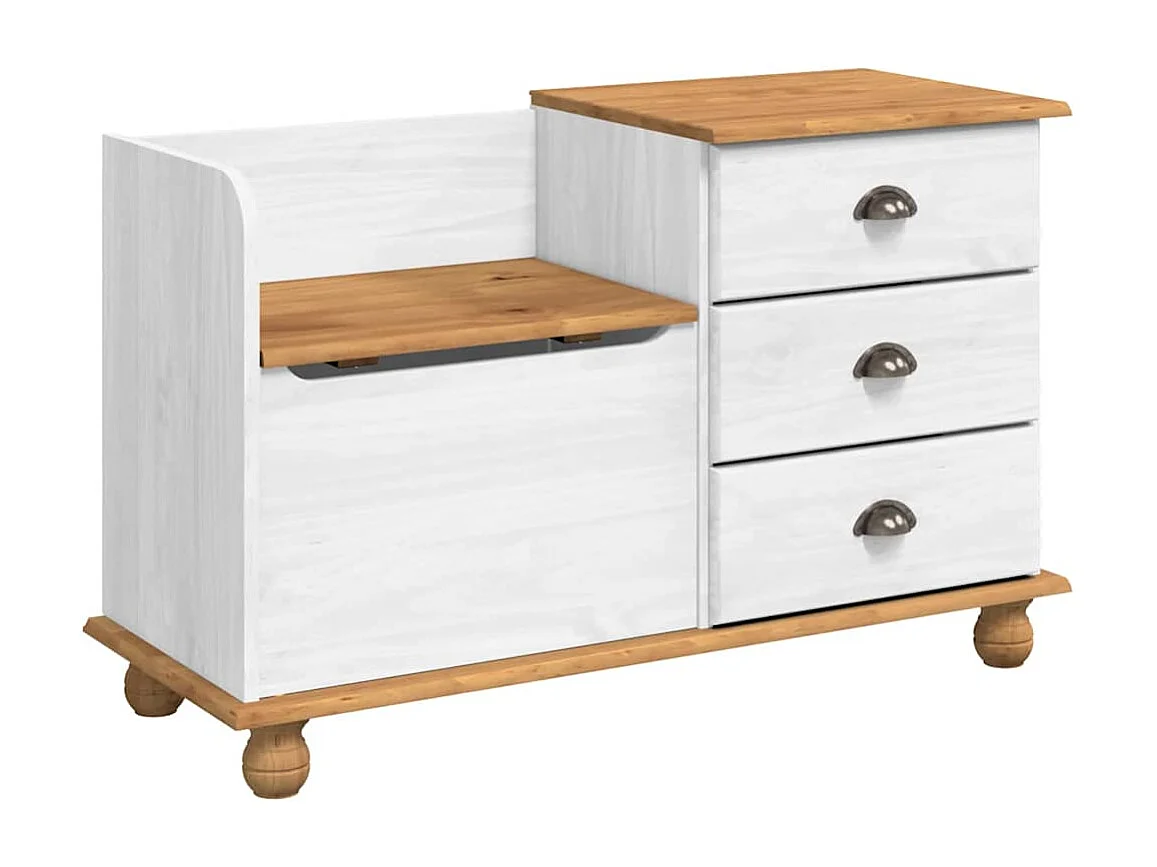 Banc de rangement pour l'entrée Blanc 100 x 39 x 62 cm