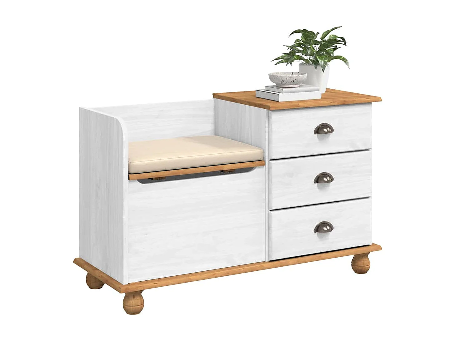 Banc de rangement pour l'entrée Blanc 100 x 39 x 62 cm