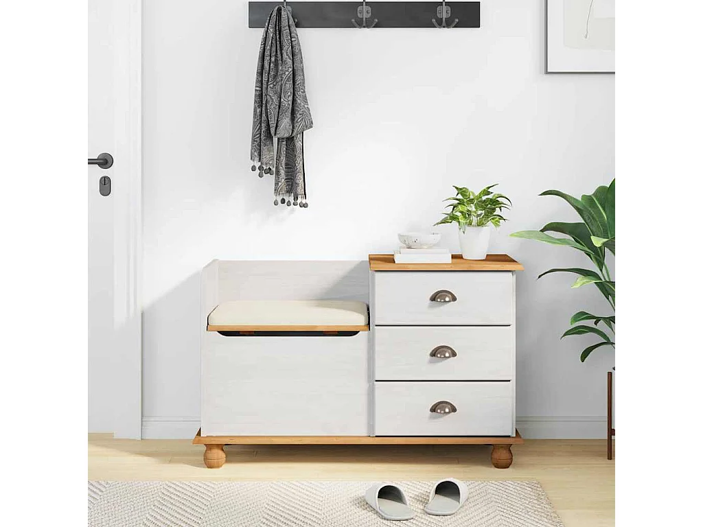 Banc de rangement pour l'entrée Blanc 100 x 39 x 62 cm