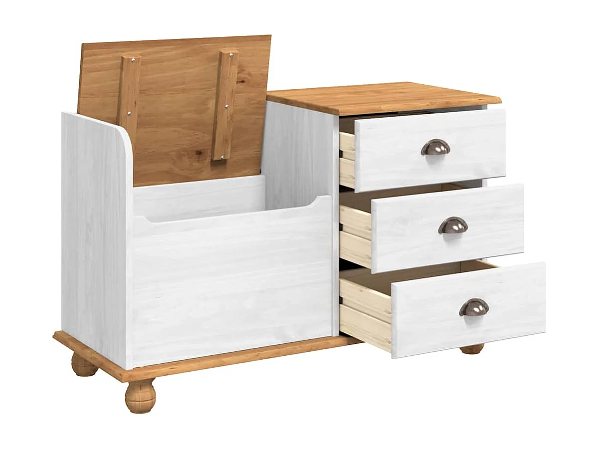 Banc de rangement pour l'entrée Blanc 100 x 39 x 62 cm