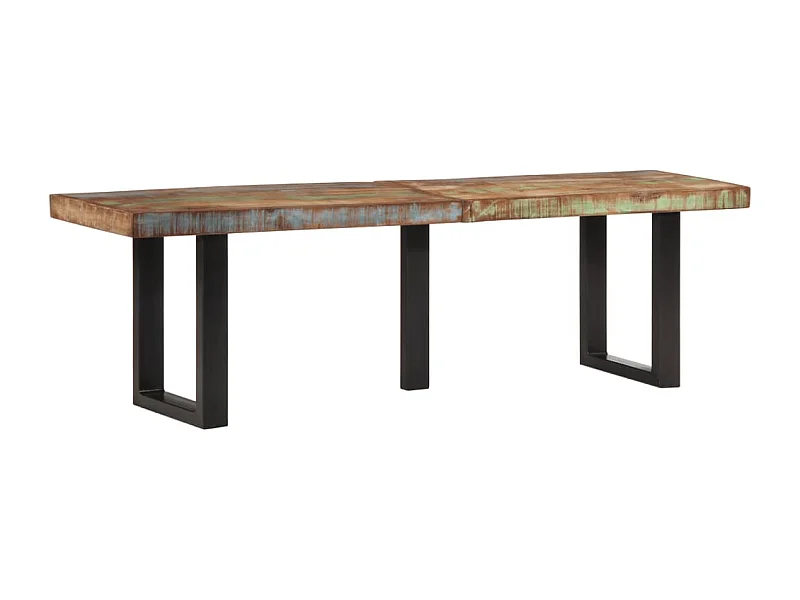 160 cm Bank aus massivem Altholz und Stahl