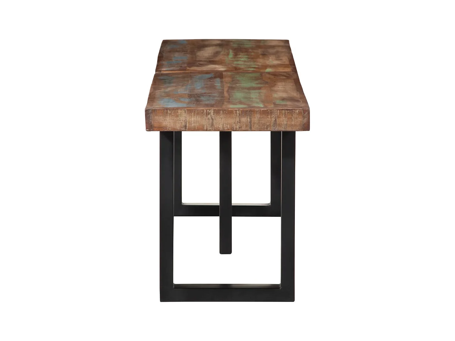 160 cm bank gemaakt van massief gerecycled hout en staal