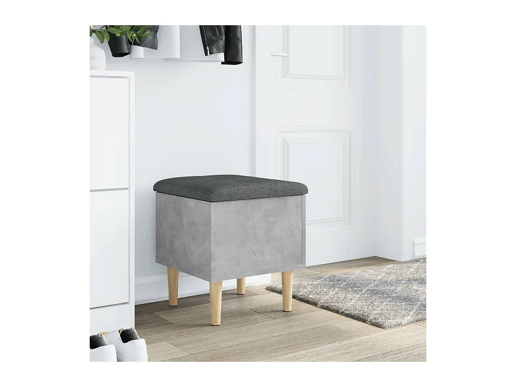 Betongraue Aufbewahrungsbank 42x42x46 cm Holzwerkstoff