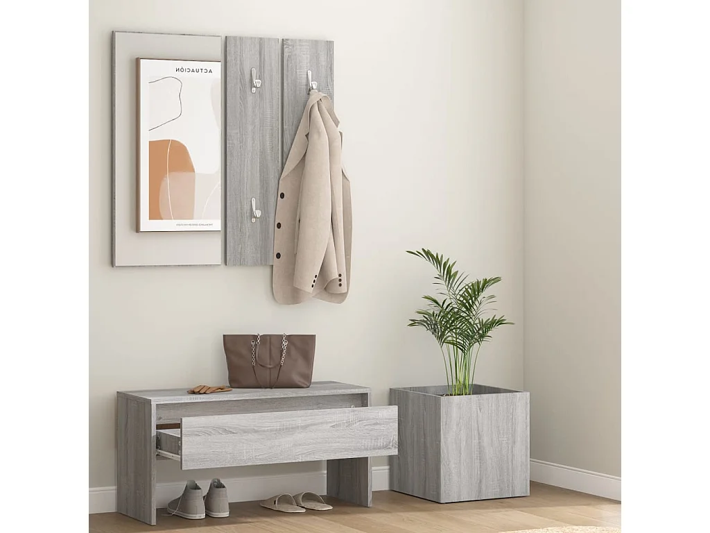 Set di mobili per corridoio Sonoma Gray in legno ingegnerizzato