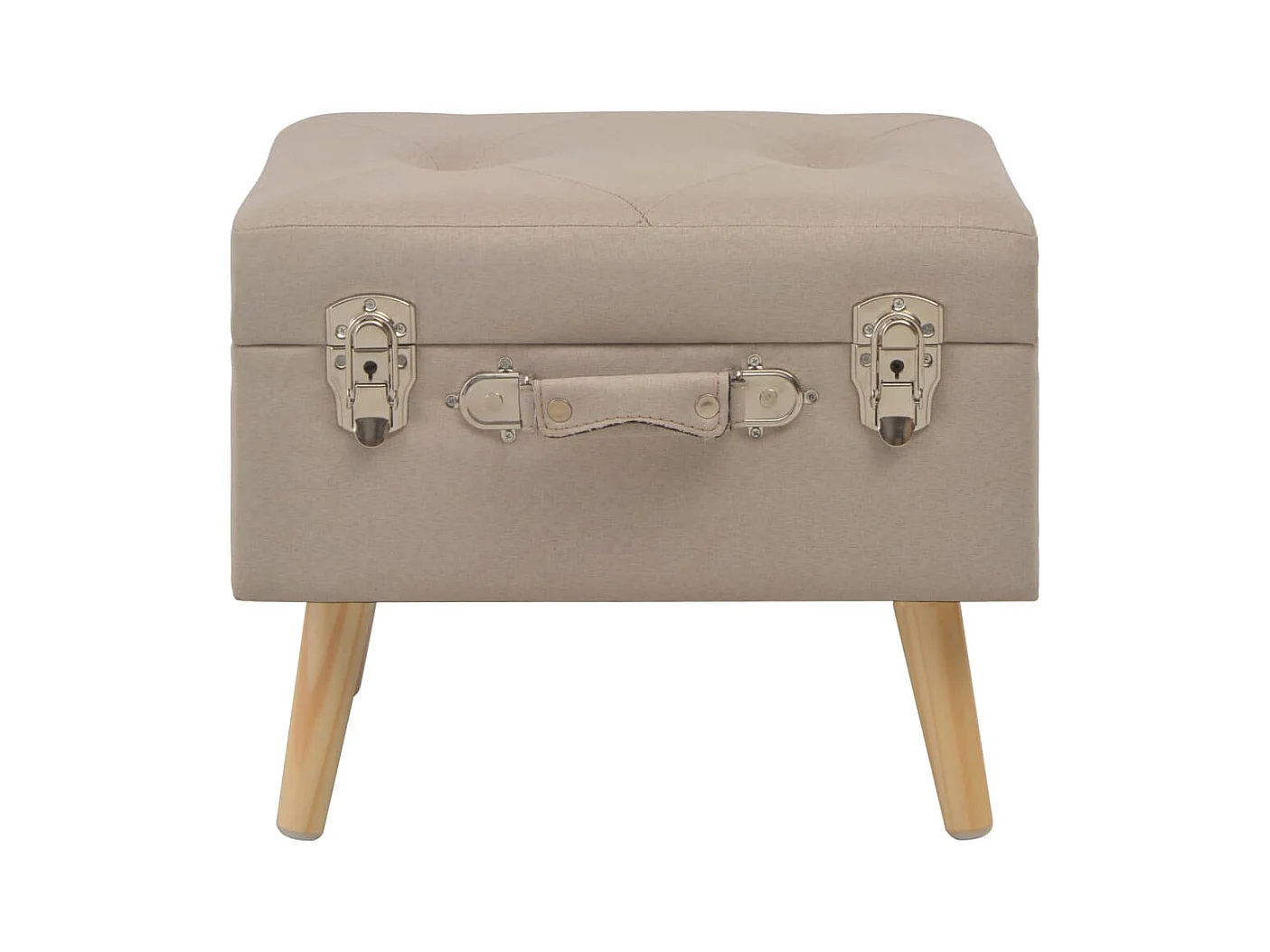 Opbergkrukken set van 3 Beige Stof