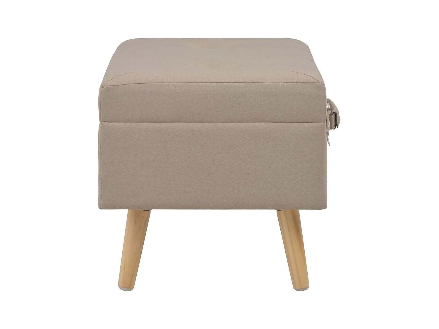 Opbergkrukken set van 3 Beige Stof