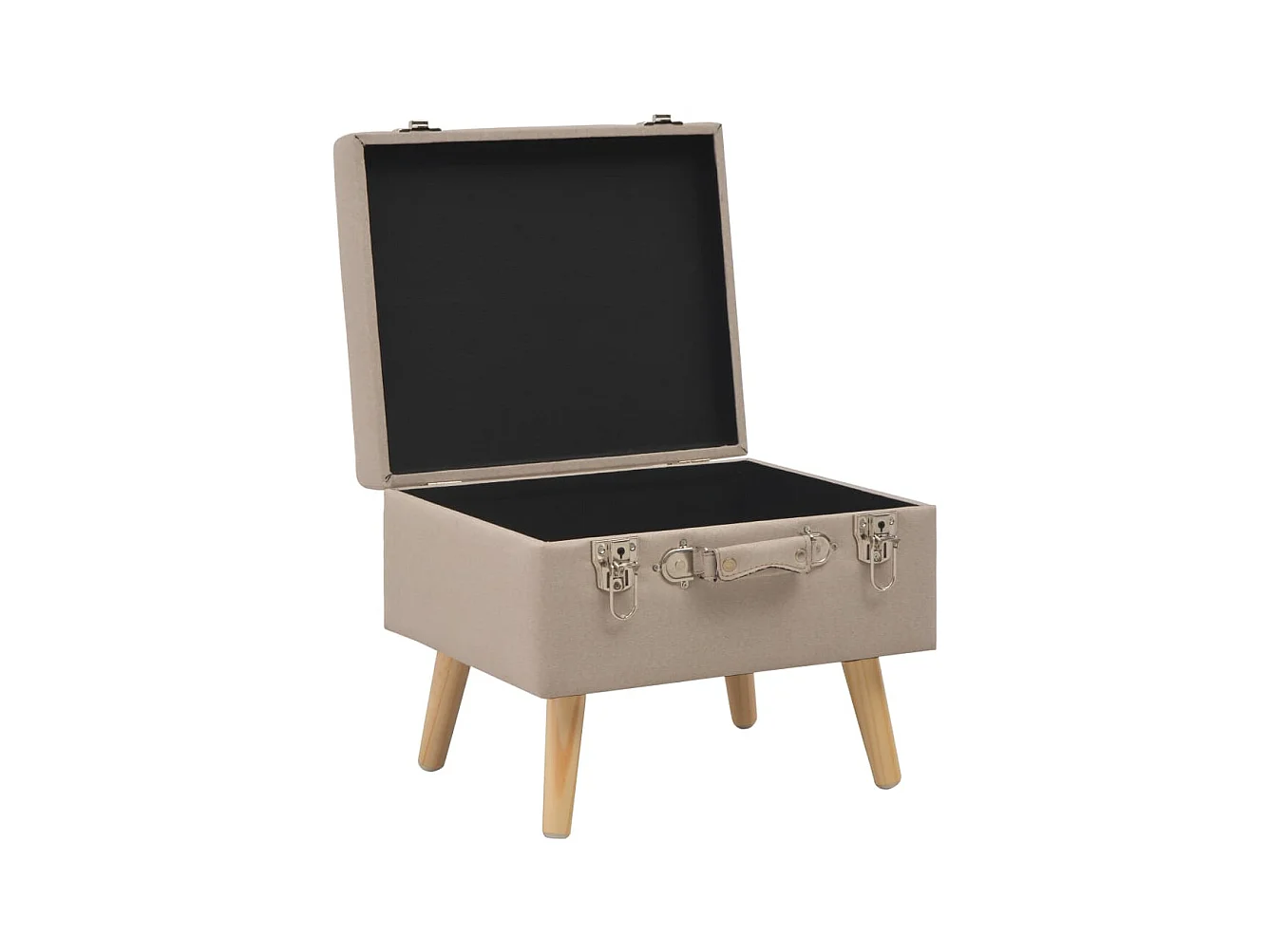 Opbergkrukken set van 3 Beige Stof