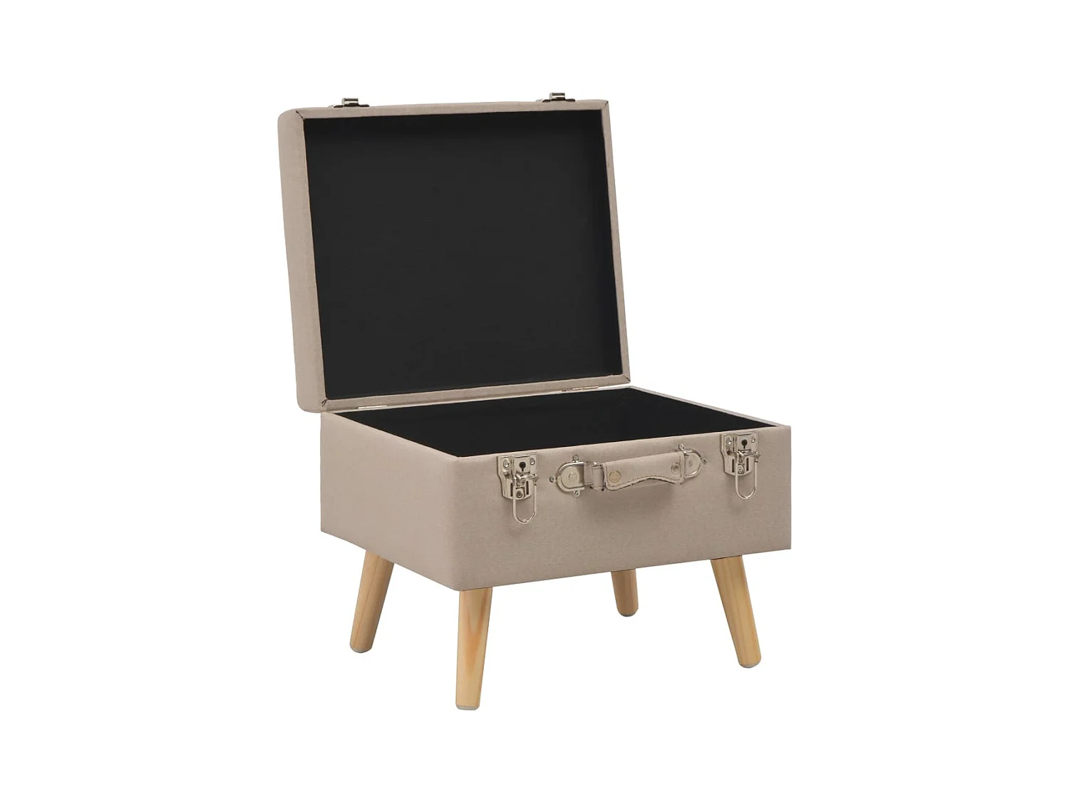 Opbergkrukken set van 3 Beige Stof