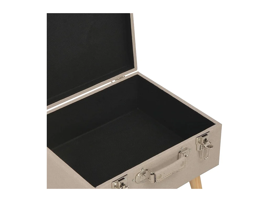 Opbergkrukken set van 3 Beige Stof