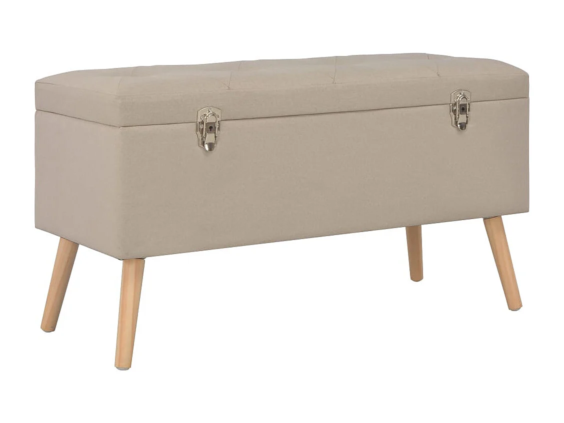 Opbergkrukken set van 3 Beige Stof