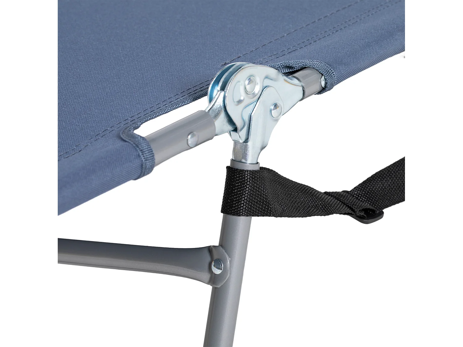 Chaise longue pliante avec dossier 5 positions, polyester, gris (185x55x29cm)