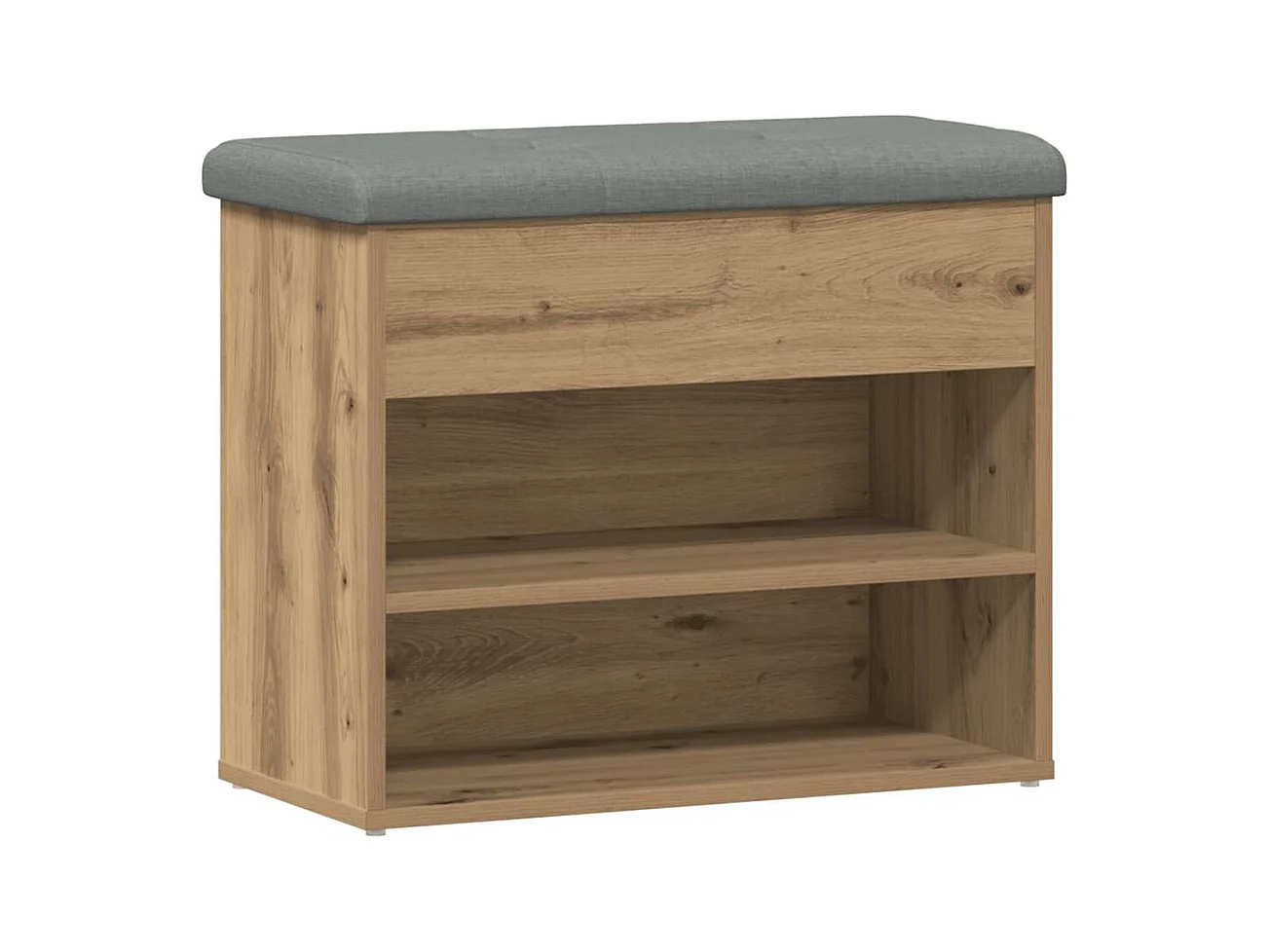 Banc à chaussures chêne artisanal 62x32x50 cm bois d'ingénierie