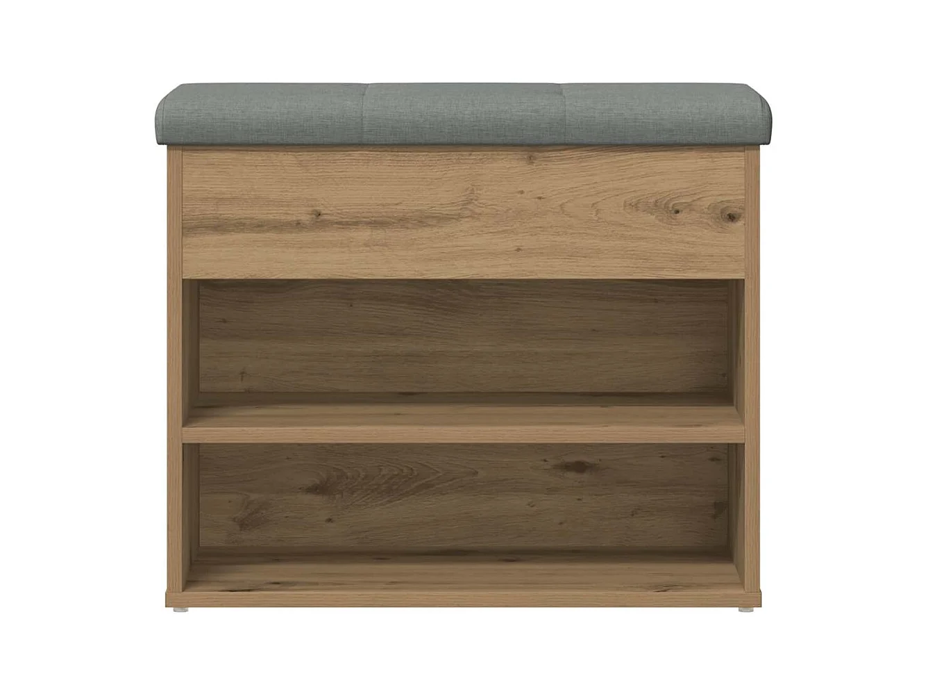 Banc à chaussures chêne artisanal 62x32x50 cm bois d'ingénierie