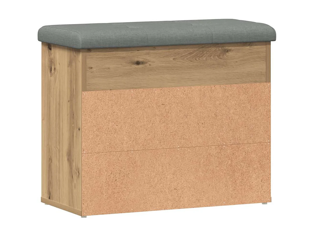 Banc à chaussures chêne artisanal 62x32x50 cm bois d'ingénierie