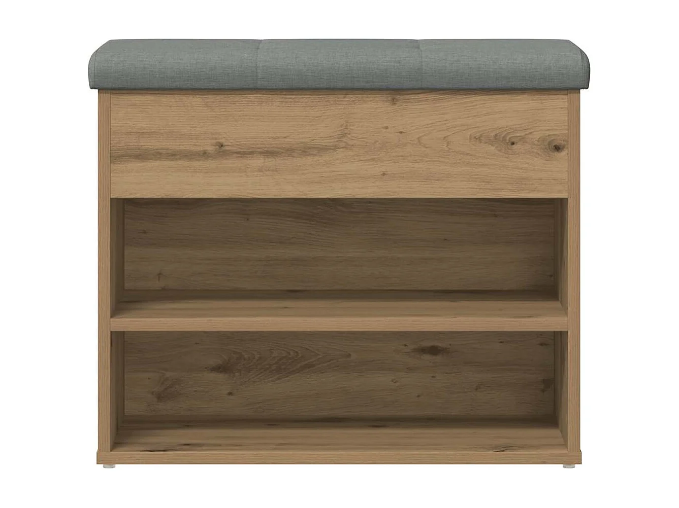 Banc à chaussures chêne artisanal 62x32x50 cm bois d'ingénierie