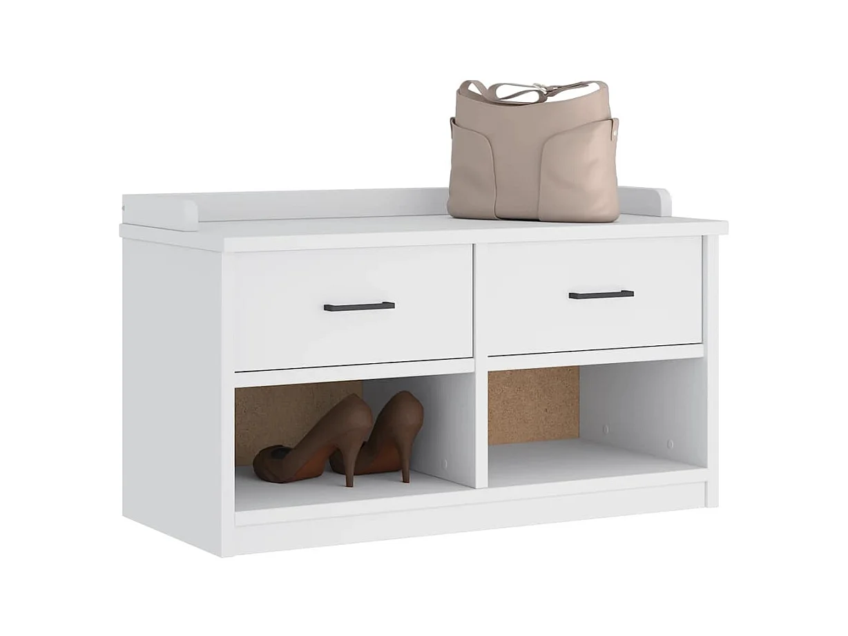 SANDNES weiße Flurbank 87x40x50 cm massives Kiefernholz