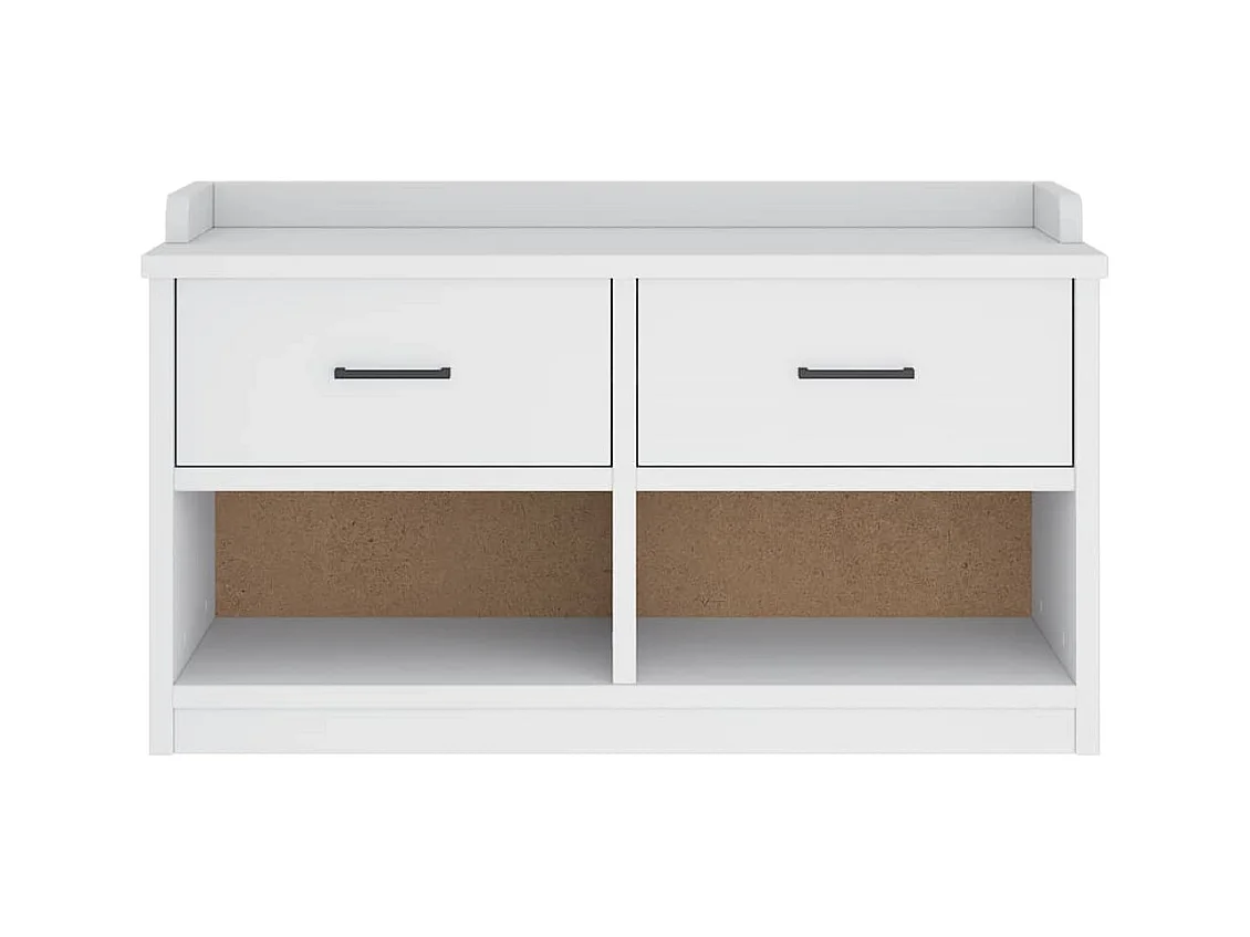 SANDNES weiße Flurbank 87x40x50 cm massives Kiefernholz