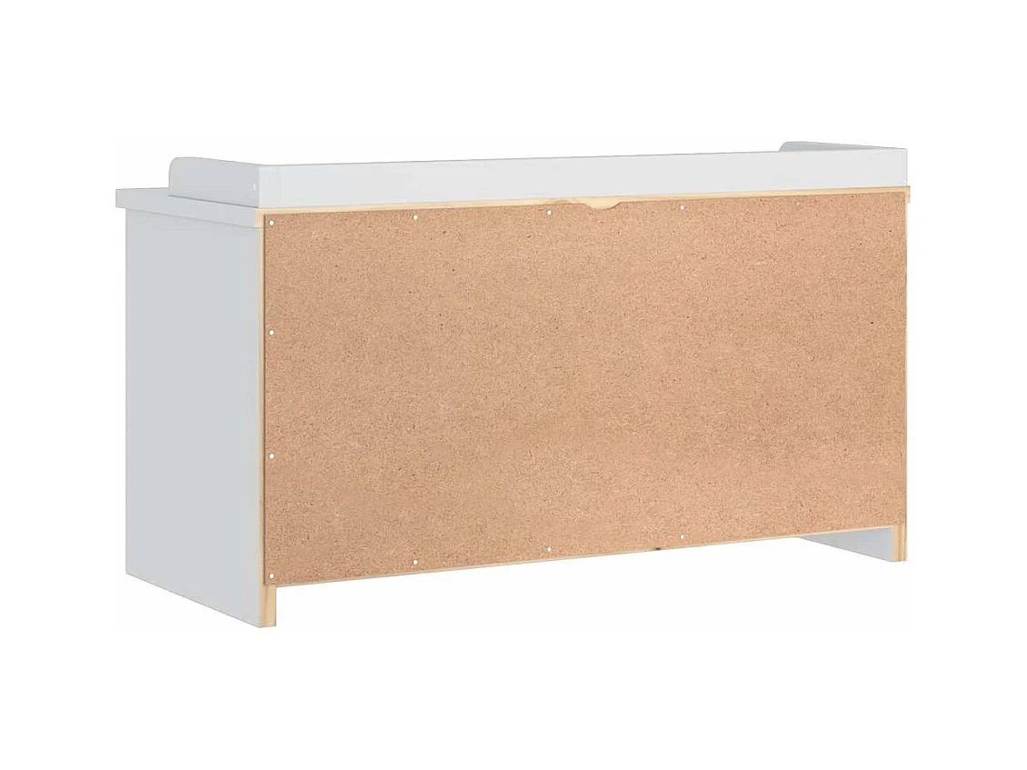 SANDNES weiße Flurbank 87x40x50 cm massives Kiefernholz