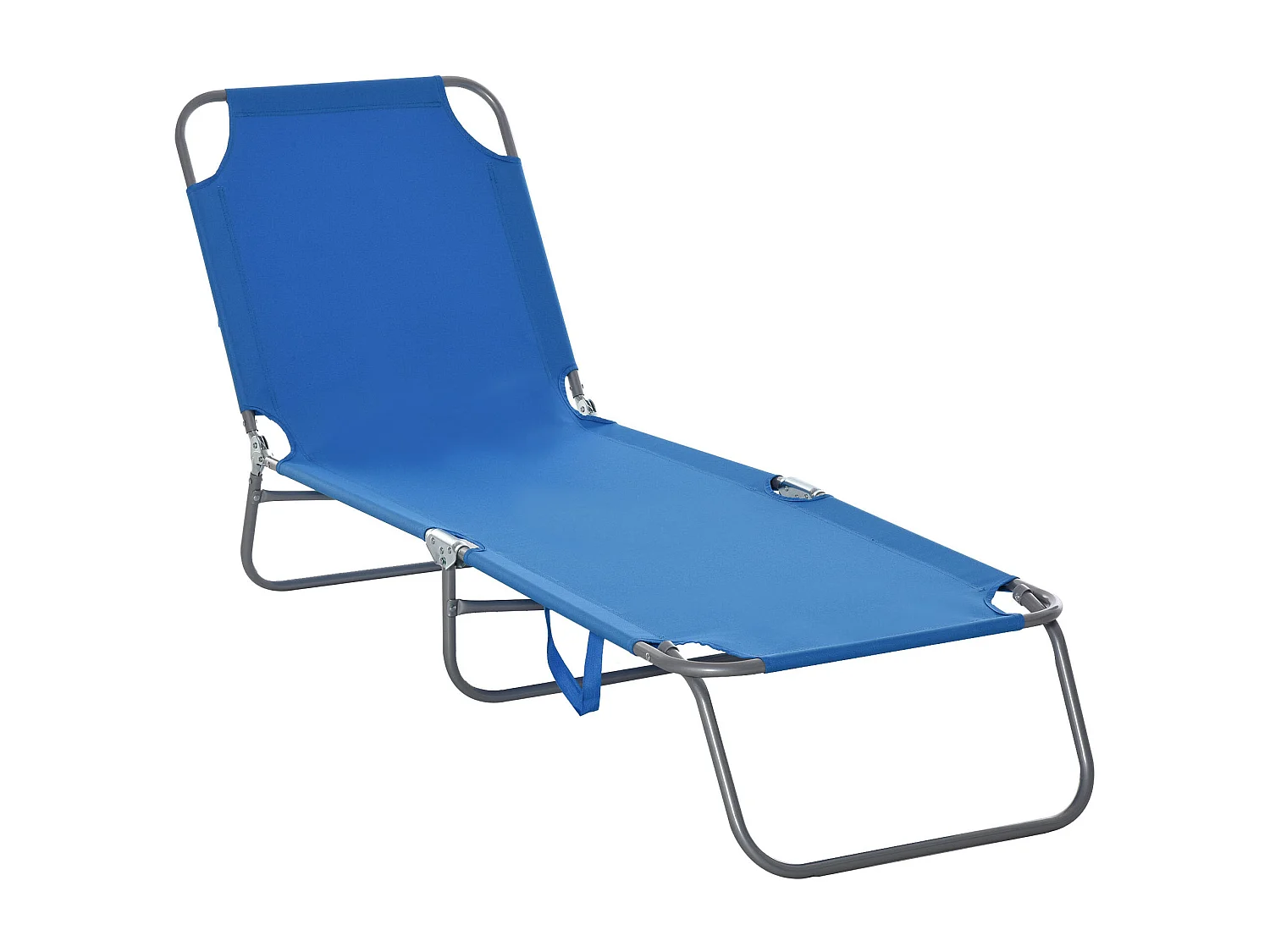 Chaise longue pliante avec dossier réglable, polyester Oxford, bleu (187x55x24cm)