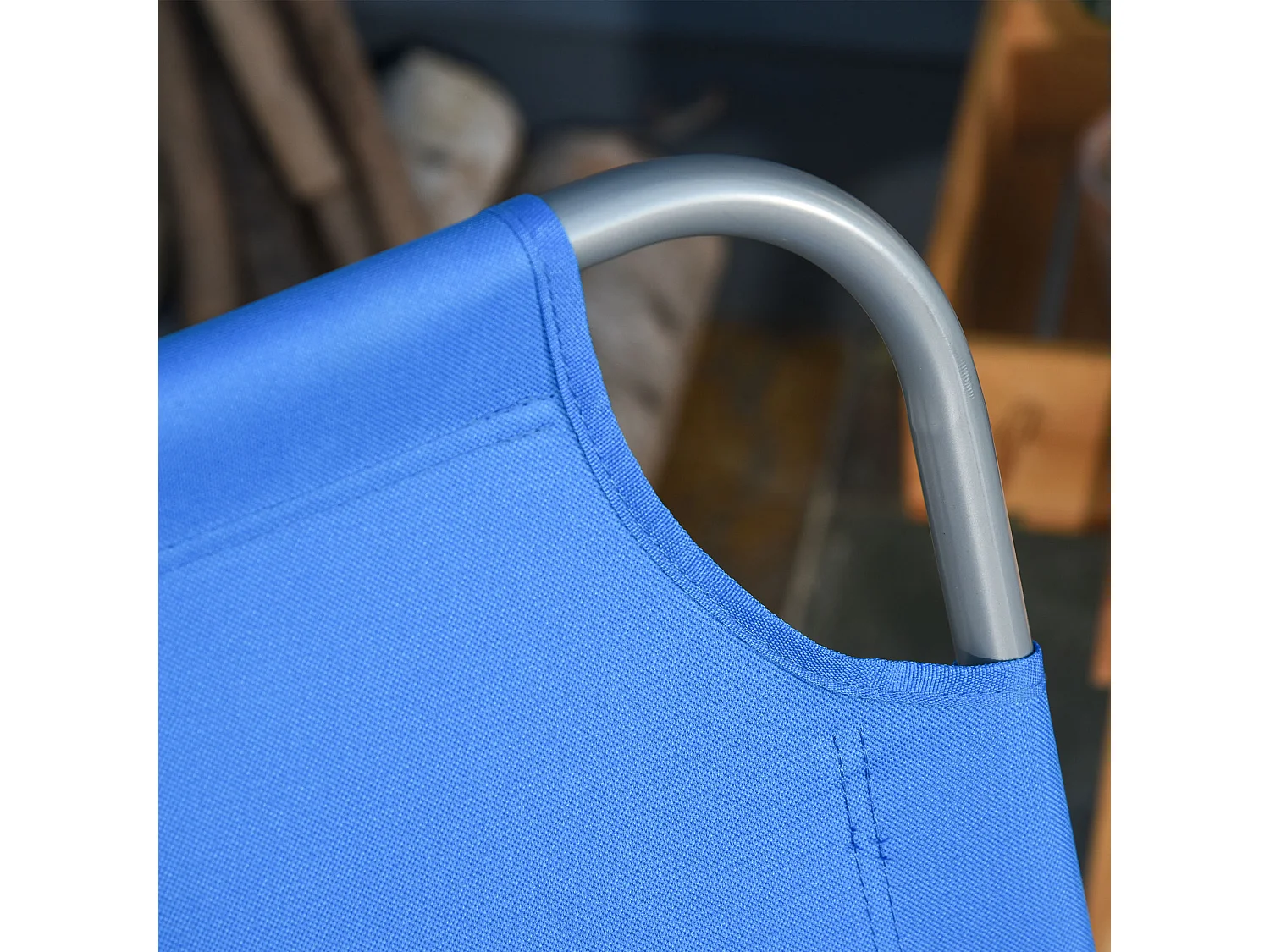 Chaise longue pliante avec dossier réglable, polyester Oxford, bleu (187x55x24cm)