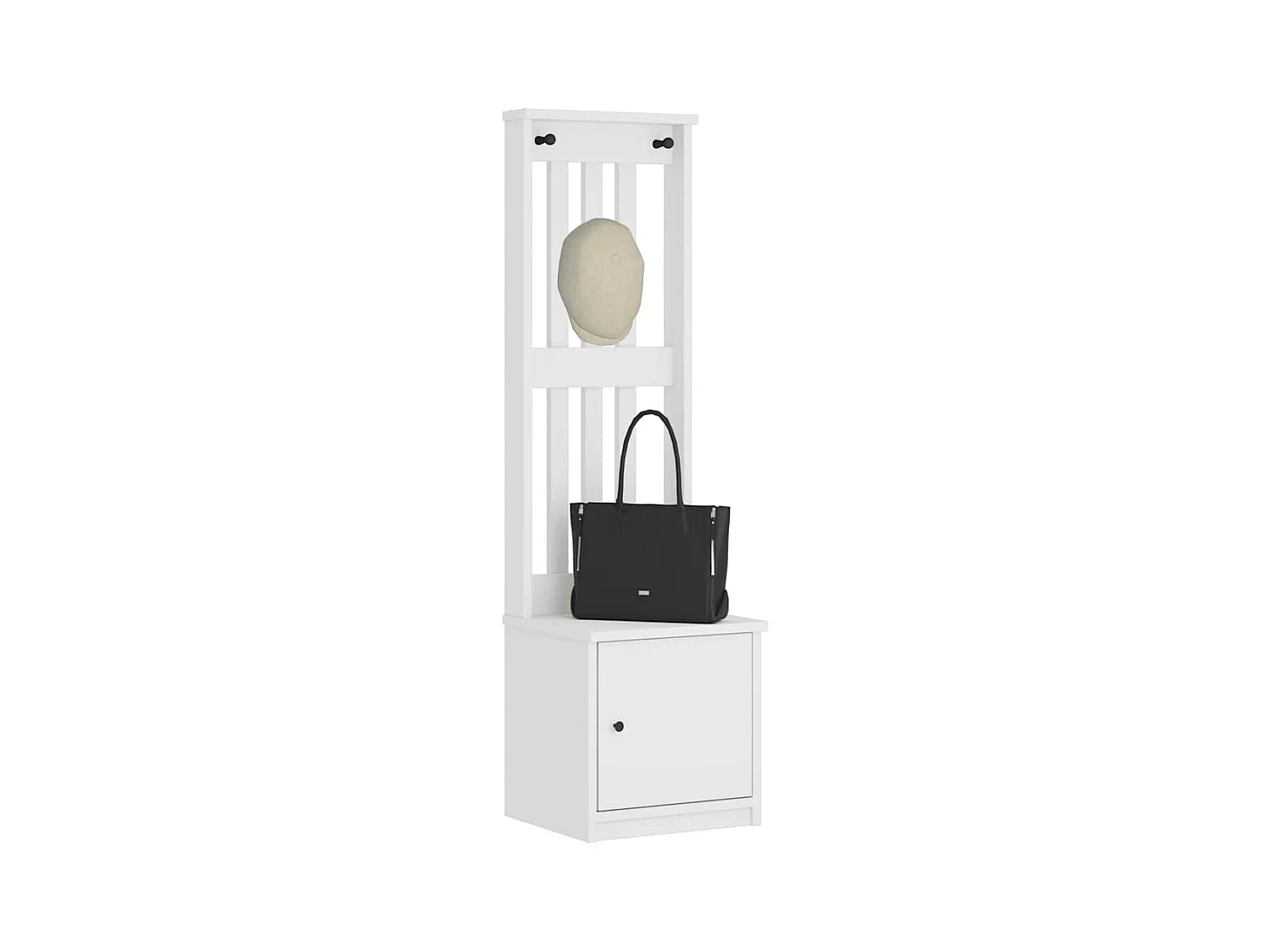 SANDNES witte kapstok 45x40x159,5 cm massief grenenhout