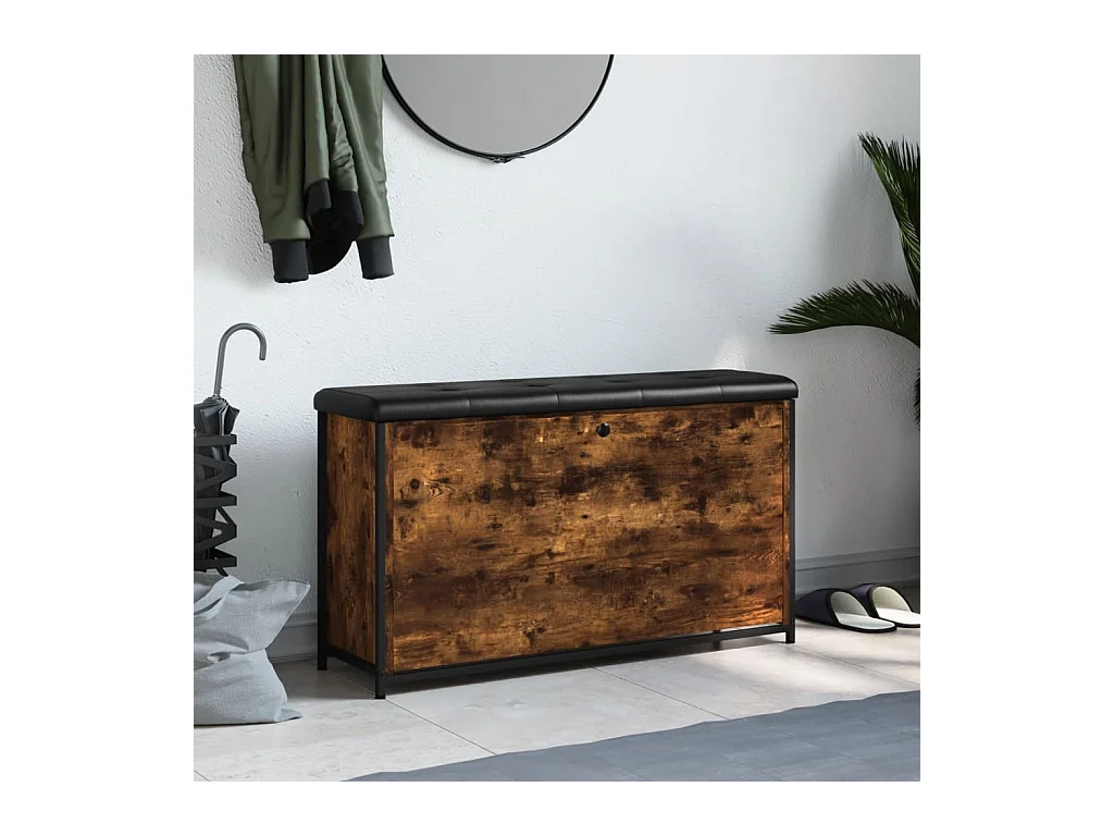 Gerookte eikenhouten opvouwbare ladekast schoenenbank 102x32x56 cm