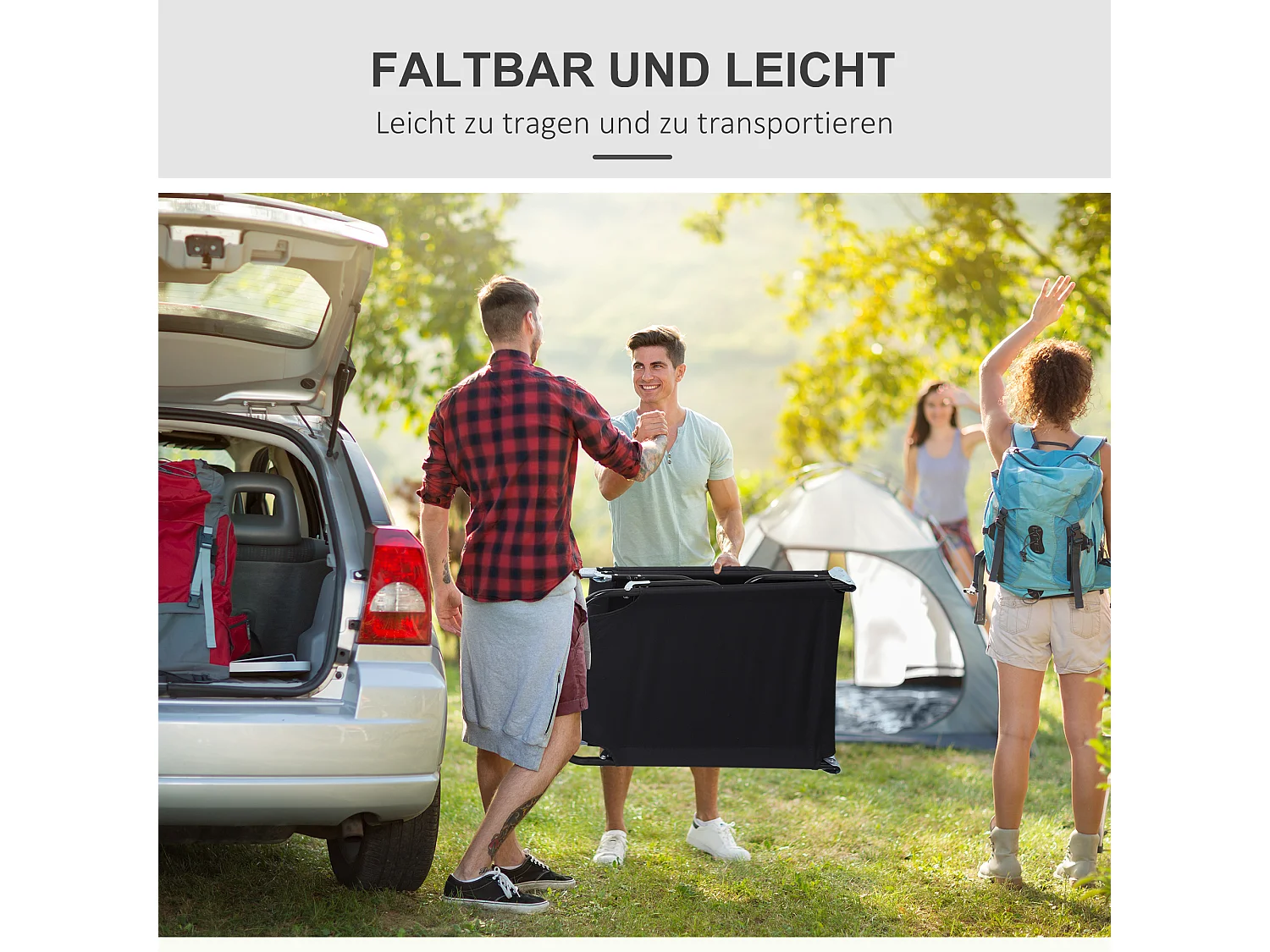 Opvouwbare tuinligstoel, verstelbare rugleuning, staal, zwart (188x56x28 cm)